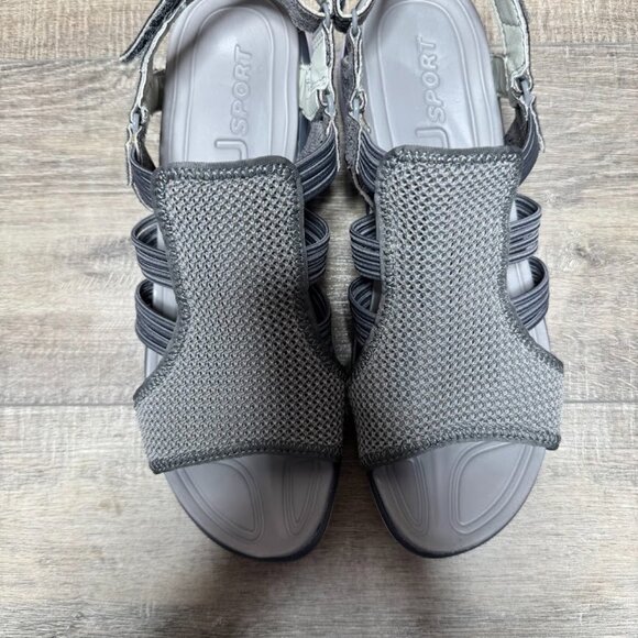 JBU Sport Maggie Gray Mesh Open Toe Sandals Women's Size 9.5 - Picture 2 of 7